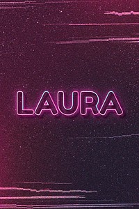 Laura word art vector neon typography