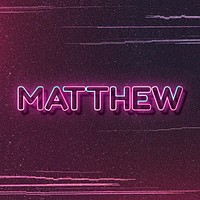 Matthew name font block letter typography vector