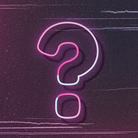Pink neon glow question mark symbol font typography