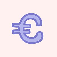 Euro currency psd doodle font calligraphy