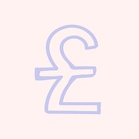 Currency pound symbol vector doodle typography handwritten