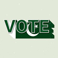 Vote message election Pakistan flag illustration