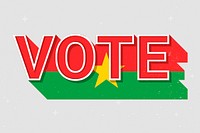 Vote word Burkina Faso flag vector election