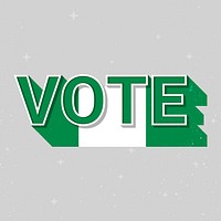Vote message election Nigeria flag illustration