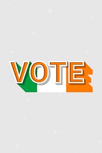 Vote Ireland flag text vector