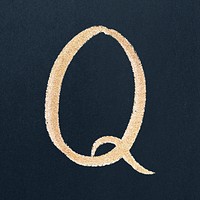 Letter Q brush stroke vector typography font