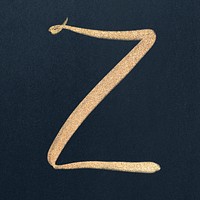 Letter z brush stroke psd typography font