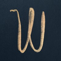 Calligraphy gold letter w typography font