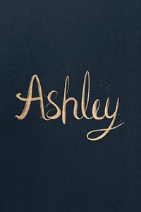 Gold glittery font Ashley typography