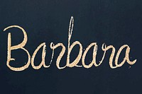 Sparkling gold Barbara vector name typography