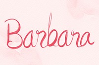 Pink Barbara name psd word typography