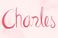 Pink Charles name word vector typography