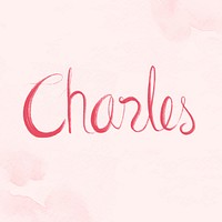 Pink Charles name word vector typography