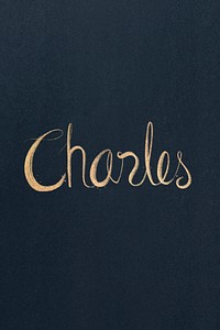Charles shiny psd gold font typography