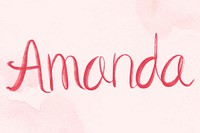 Amanda cursive word vector typography script