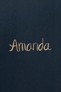 Gold glitter Amanda name font typography