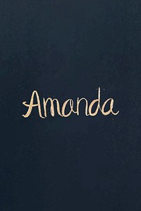 Gold glitter Amanda name vector font typography