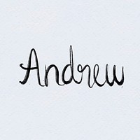 Hand drawn Andrew vector font typography