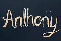 Shimmery gold font vector Anthony typography