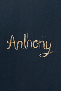 Shimmery gold font Anthony typography