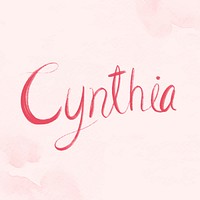 Cynthia name lettering vector font