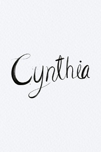 Hand drawn Cynthia font typography