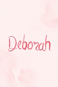 Pink Deborah name psd lettering font
