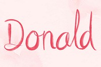 Donald male name calligraphy vector font