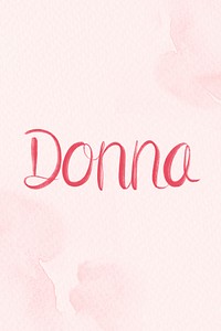 Donna name pink word typography