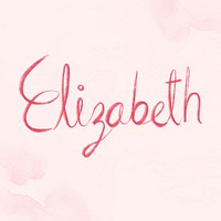 Elizabeth name hand lettering vector font