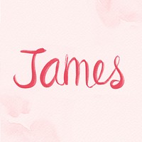 James name word pink psd typography