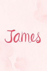 James name word pink vector typography