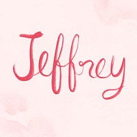 Jeffrey name hand vector ettering font