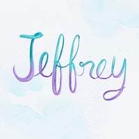 Jeffrey name pastel script vector font