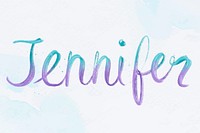 Jennifer vector name word pastel typography