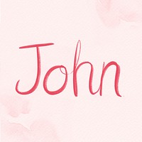 John name psd hand lettering font