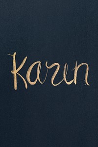 Karen sparkling gold font typography