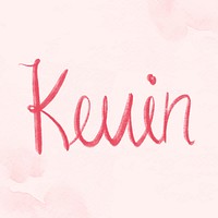 Kevin name vector pink word typography