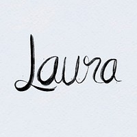 Hand drawn vector Laura font typography