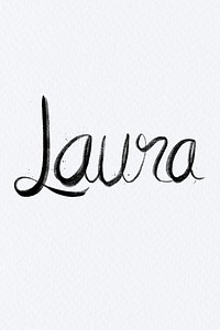 Hand drawn Laura psd font typography