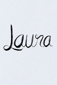 Hand drawn vector Laura font typography