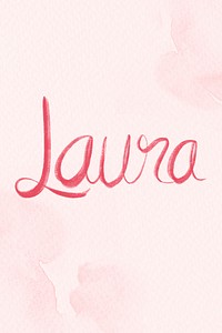 Laura pink name script font