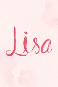 Lisa name vector script pink font