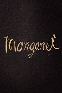 Gold sparkling Margaret name cursive handwriting typography