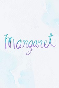 Margaret vector female name lettering font