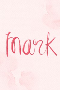 Mark name hand lettering font