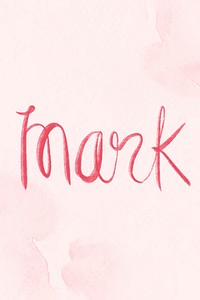 Mark name hand vector lettering font