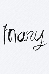 Hand drawn Mary font typography