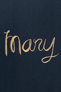 Mary sparkling gold font typography