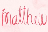 Psd Matthew name pink word typography